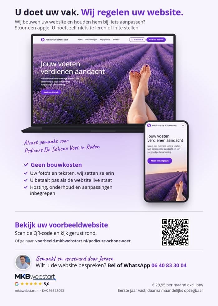 De flyer die wij versturen